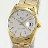 Rolex Vintage Date Ref 1550 Steel 14K Gold Plated Silver Mosaic Dial